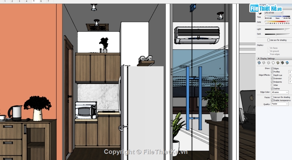 Su nội thất nhà trệt,Sketchup thiết kế nội thất tầng trệt,nội thất nhà,sketchup nội thất,Sketchup nội thất nhà phố